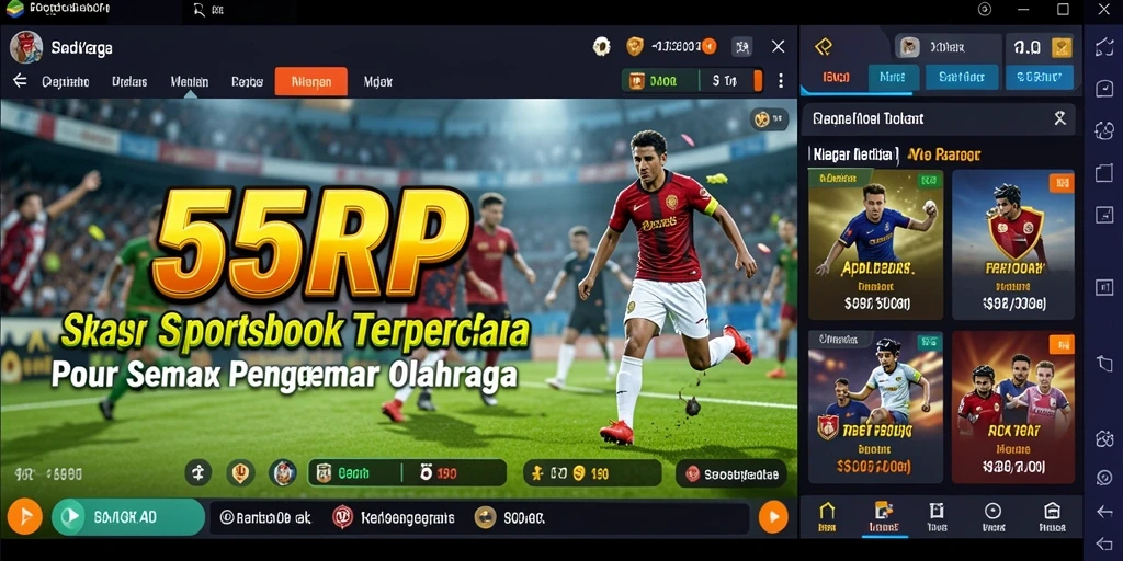Tampilan gameplay <strong>55RP</strong> saat memasang taruhan olahraga.