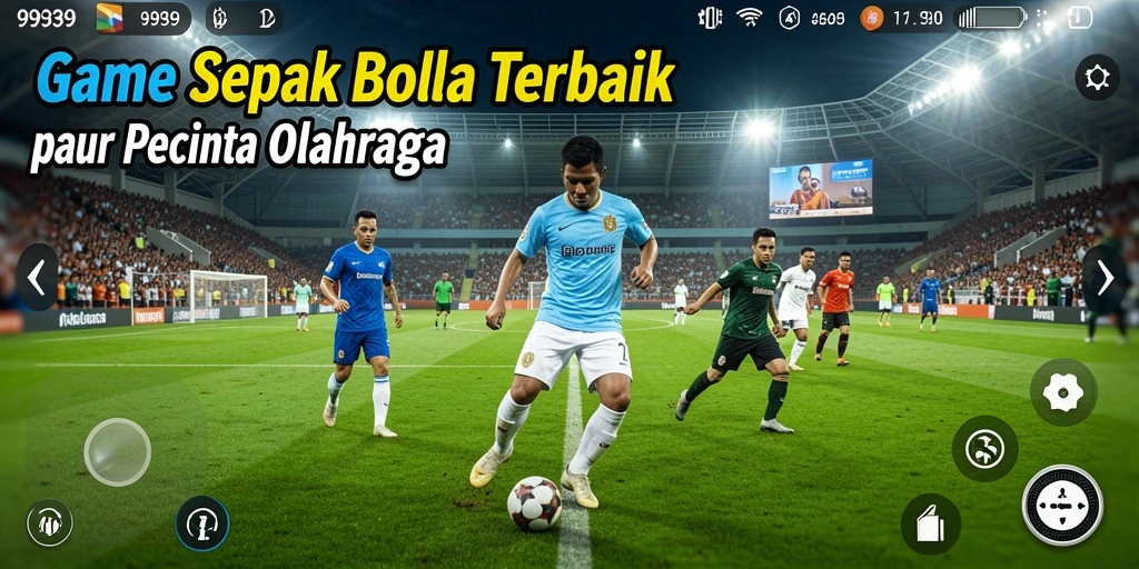 Tampilan gameplay 9939 yang seru dan mendebarkan dalam pertandingan sepak bola.