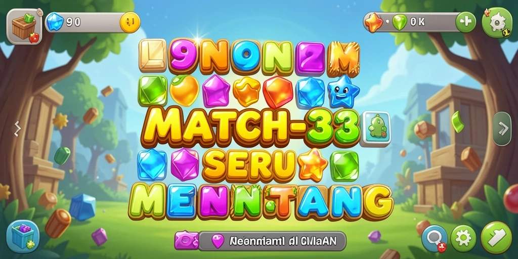 Screenshot gameplay menunjukkan keseruan mencocokkan elemen dalam 9N9N.