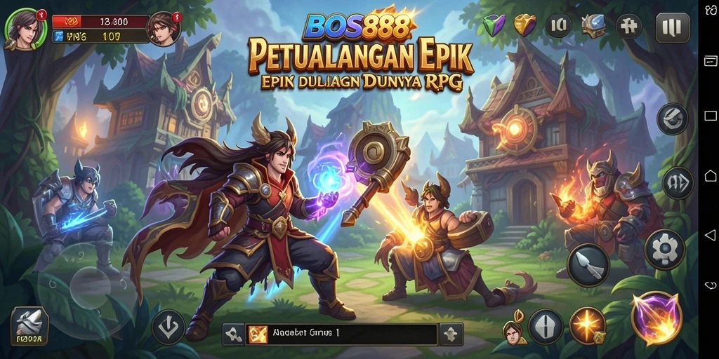 Tampilan gameplay BOS88 menunjukkan aksi seru dalam dunia RPG.
