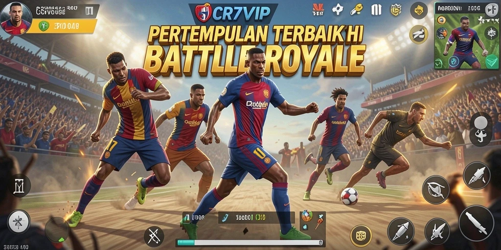 Screenshot gameplay CR7VIP yang menunjukkan aksi seru dalam Battle Royale.