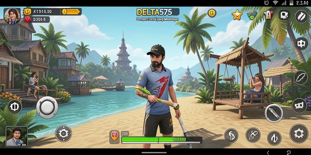 Tampilan gameplay DELTA575 yang menarik dan penuh warna.