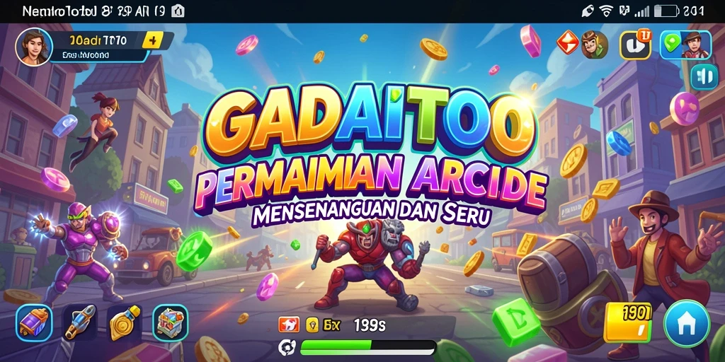 Screenshot GADAITOTO menunjukkan gameplay Arcade yang seru.