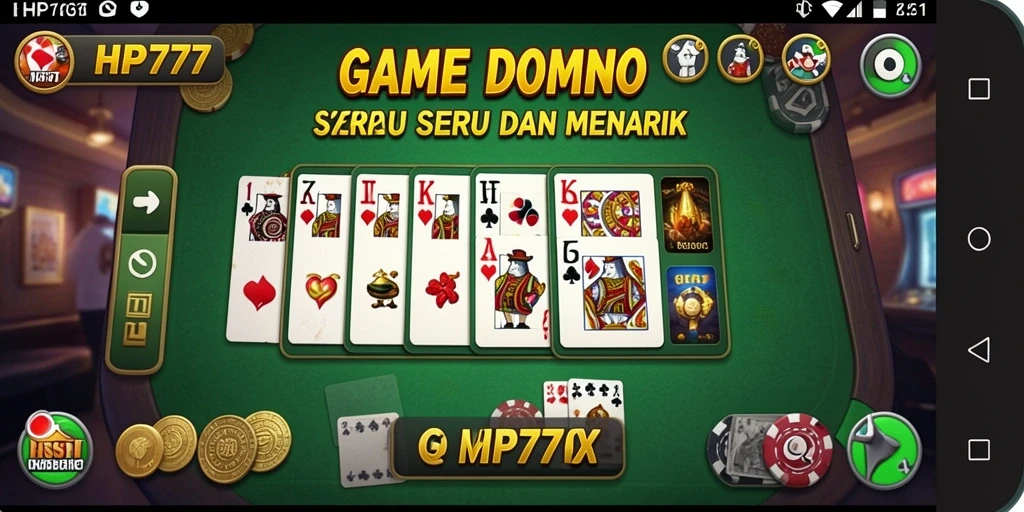 Screenshot gameplay HP777 yang menampilkan keseruan bermain Domino.