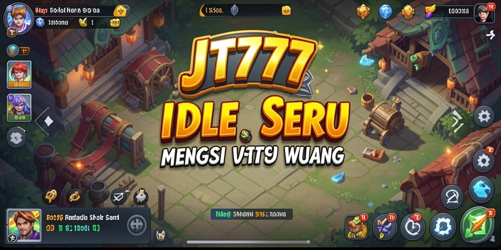 Screenshot dari gameplay JT777 yang menunjukkan kemajuan pemain dalam game Idle.