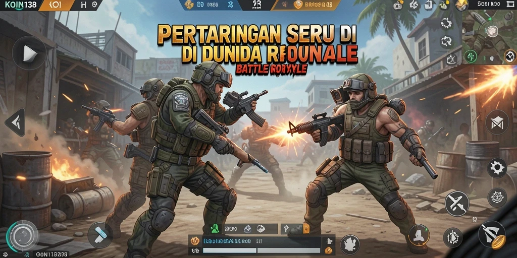 Gameplay intens di arena Battle Royale KOIN138.
