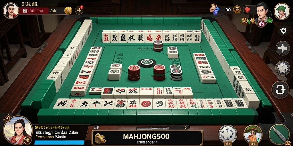 Tampilan gameplay strategis dalam MAHJONG500 yang menantang.