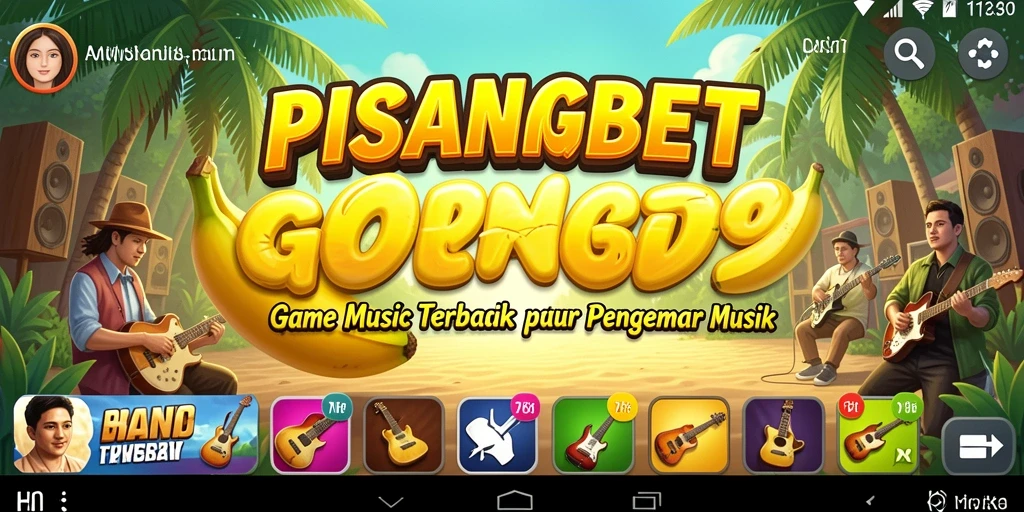 Screenshot PISANGBET menampilkan gameplay musik yang penuh warna.