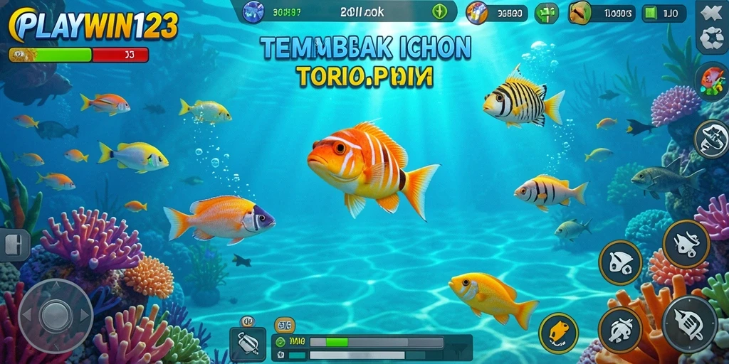 Tampilan gameplay seru di game Tembak Ikan PLAYWIN123.