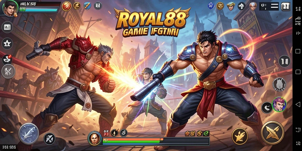 Tampilan gameplay seru dari ROYAL88 yang menampilkan aksi pertarungan intens.