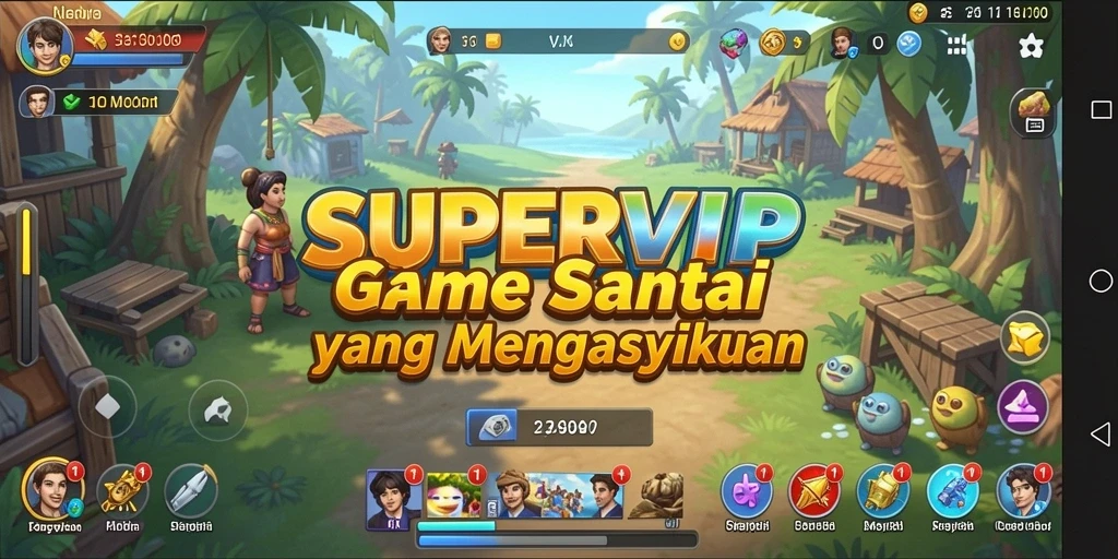 Tampilan gameplay berwarna-warni dalam SUPERVIP yang menarik dan mengasyikkan.