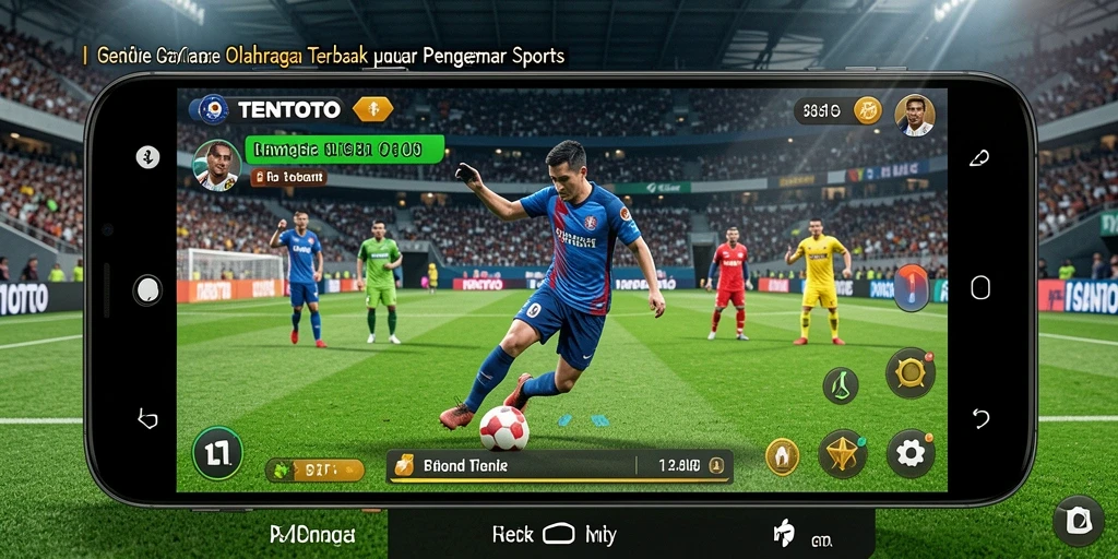 Screenshot TENTOTO menampilkan aksi seru dalam permainan olahraga.