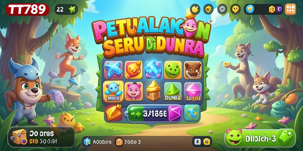 Tampilan gameplay seru dalam TT789 dengan aksi Match-3 yang menarik.